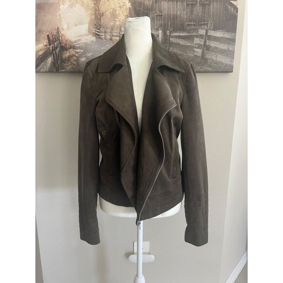 Bagatelle suede versatile olive green biker jacket SMALL - MEDIUM fit - Picture 1 of 8